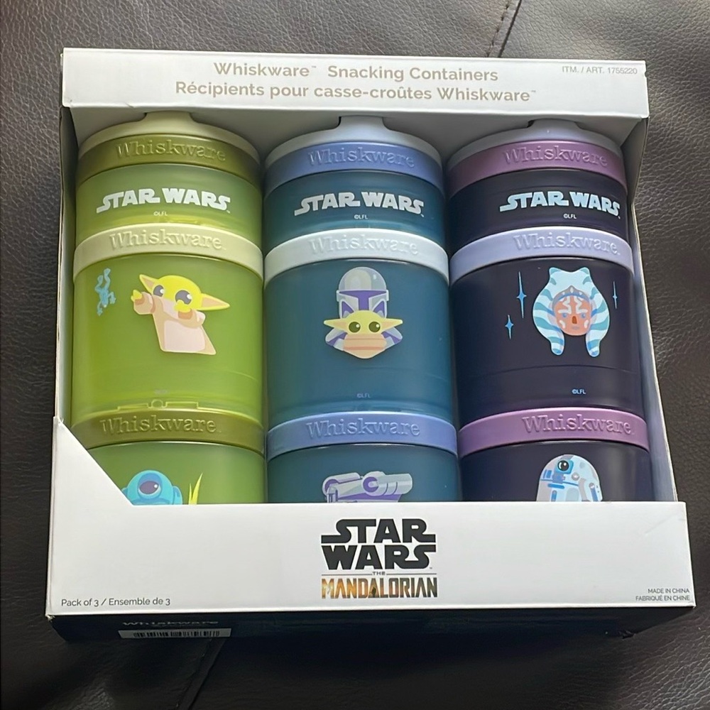 Star Wars Mandalorian Snack Containers - Green, Teal, Navy (3-Pack)